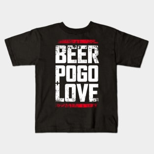 beer, pogo & love black dirt Kids T-Shirt